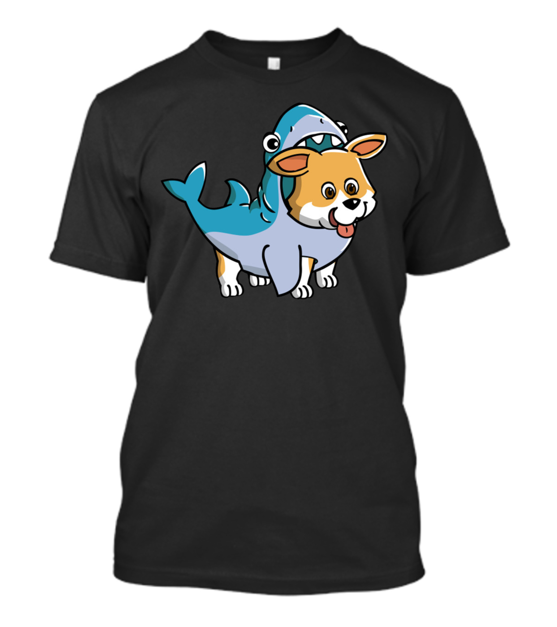 Corgi In Shark Costume Cute Hybrid T-Shirt