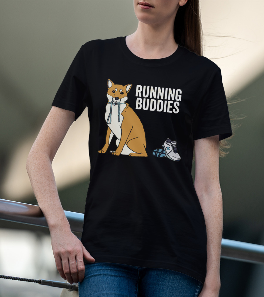 Shiba Inu Running Buddies With Sneakers T-Shirt