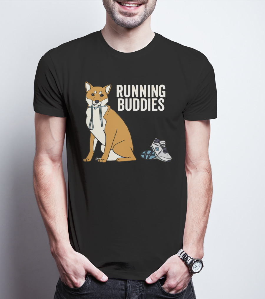 Shiba Inu Running Buddies With Sneakers T-Shirt