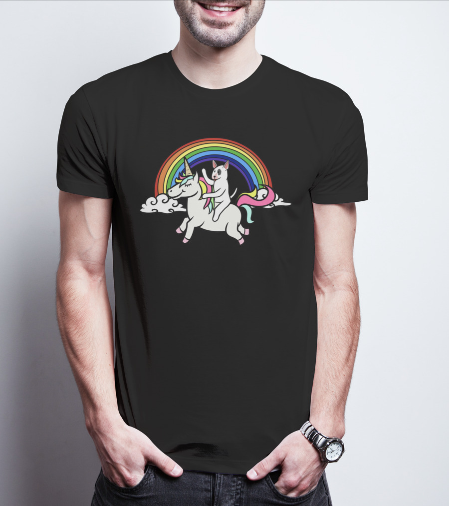 BULLY RIDING UNICORN WITH RAINBOW AND CLOUDS T-Shirt