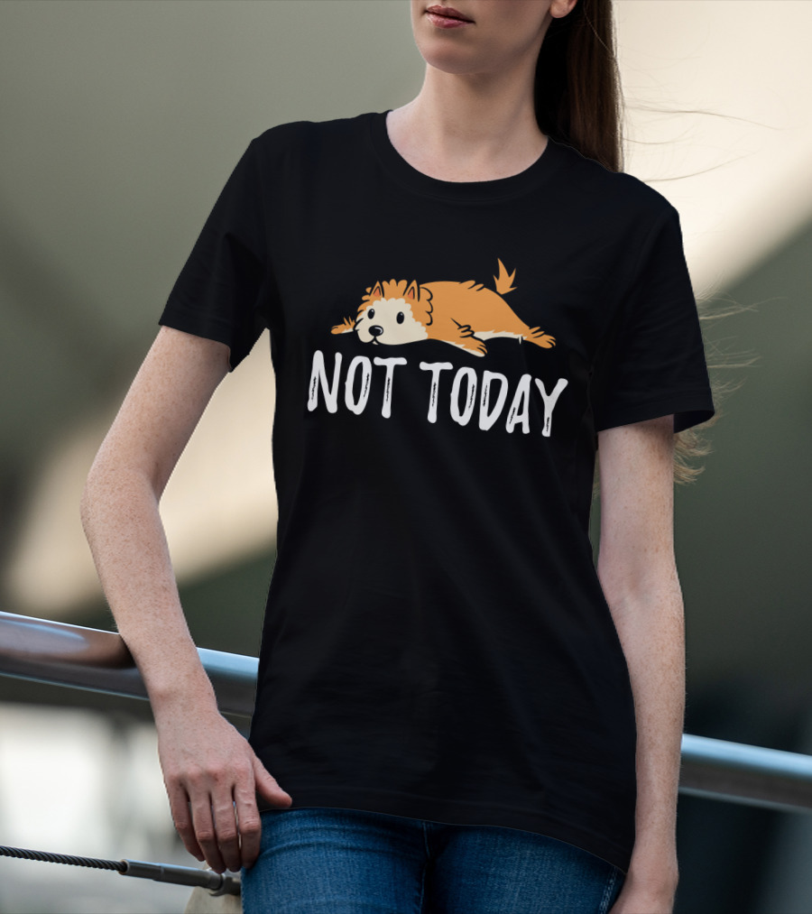 NOT TODAY POMERANIAN LAZY DOG LOUNGING T-Shirt