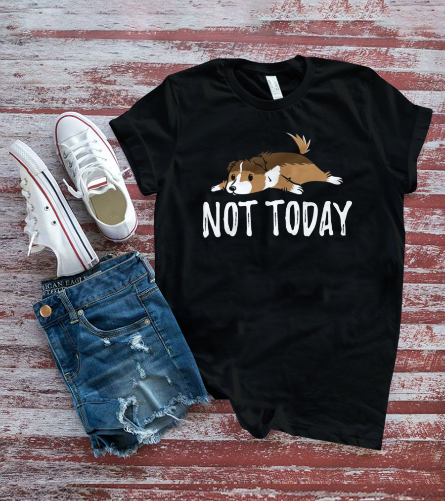 Sheltie Not Today Adorable Relaxed Dog T-Shirt