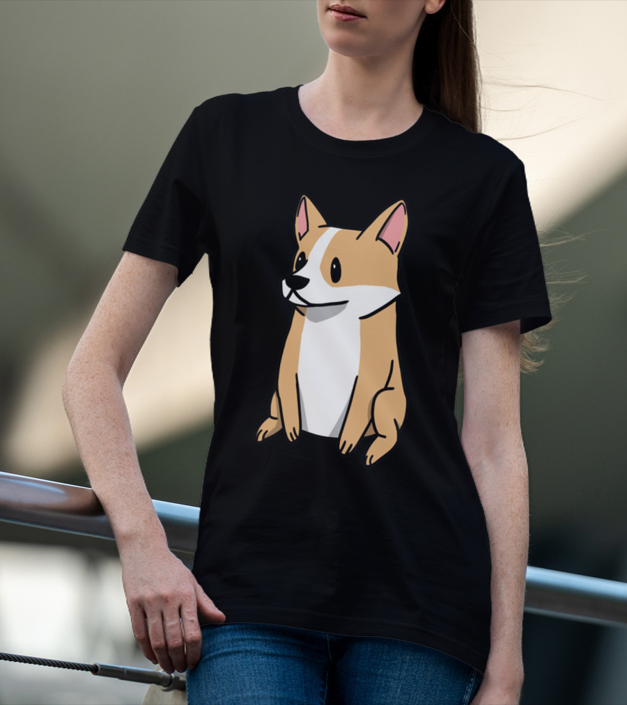 Corgi Illustration Pembroke Welsh Cartoon Dog T-Shirt