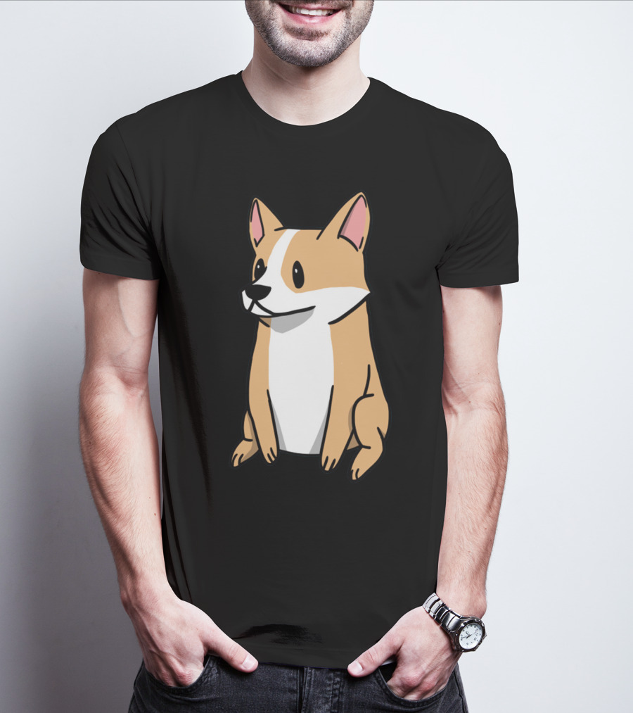 Corgi Illustration Pembroke Welsh Cartoon Dog T-Shirt