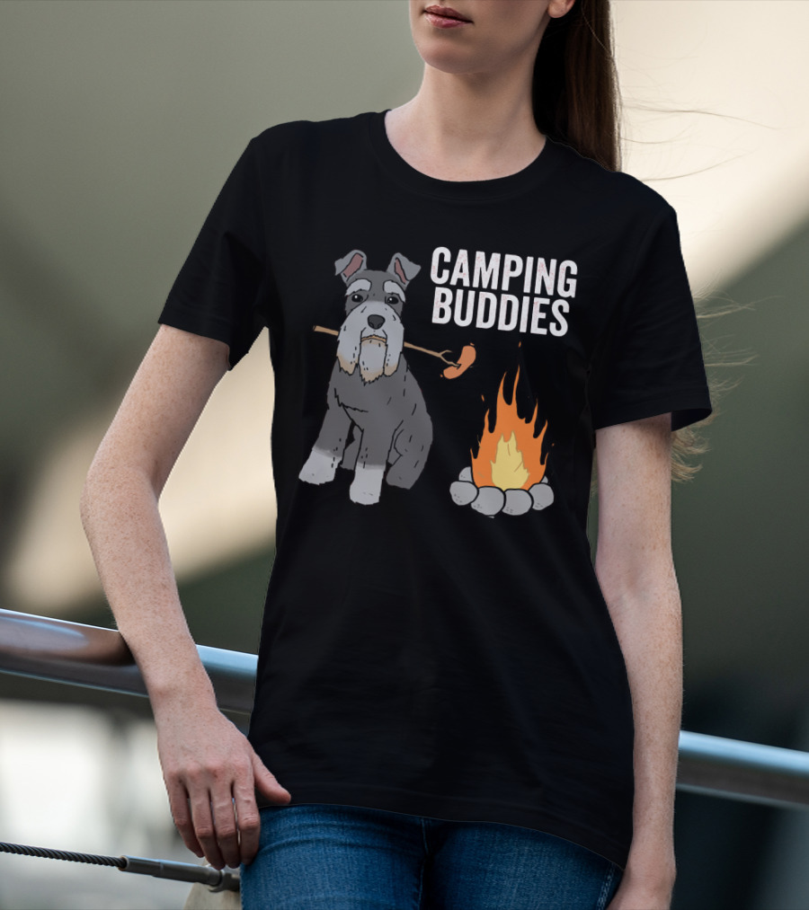Schnauzer And Campfire Fun: Camping Buddies Delight T-Shirt