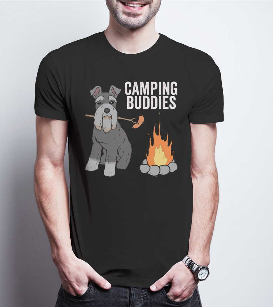 Schnauzer And Campfire Fun: Camping Buddies Delight T-Shirt