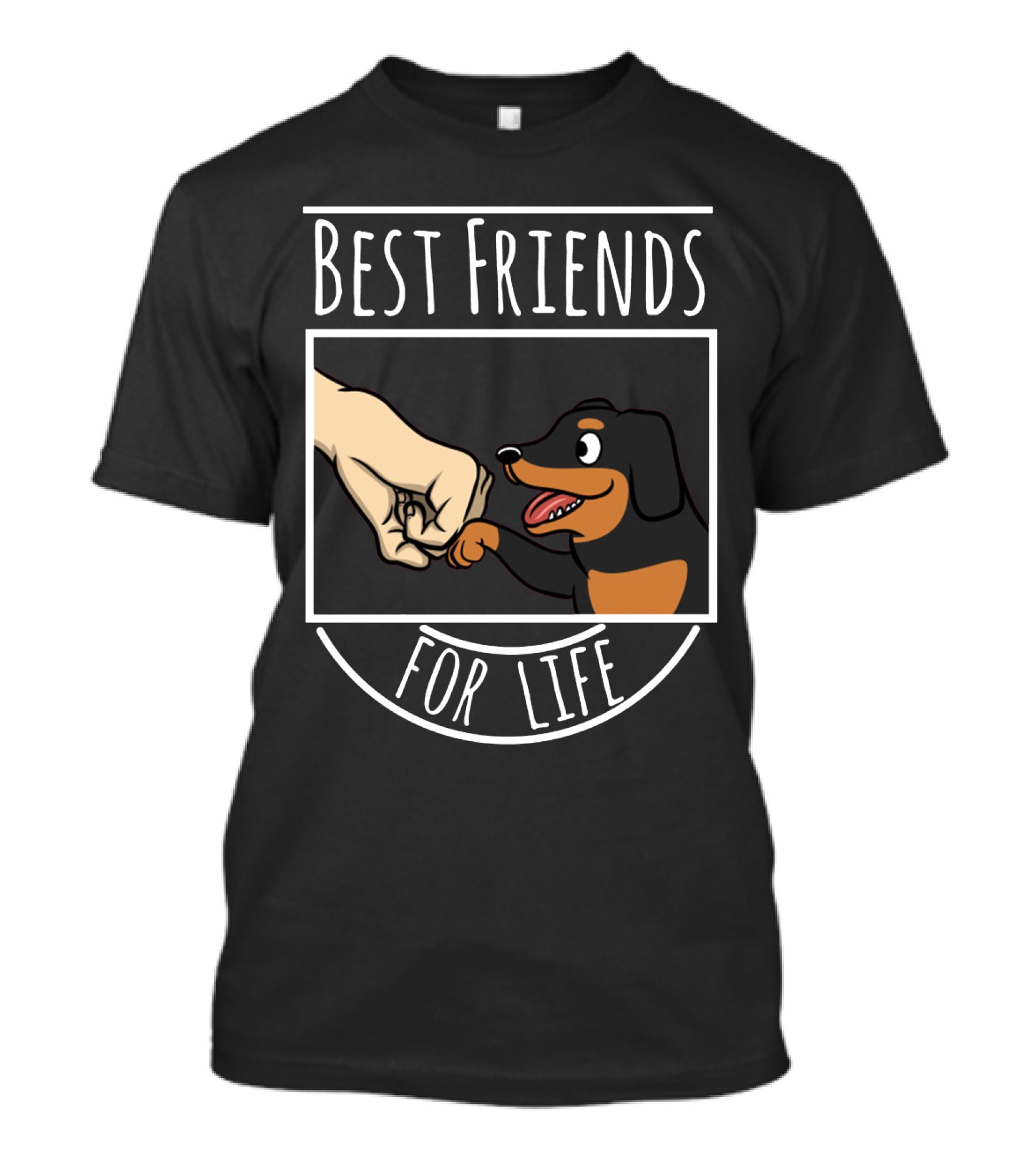Best Friends For Life Dachshund Fist Bump Fun T-Shirt