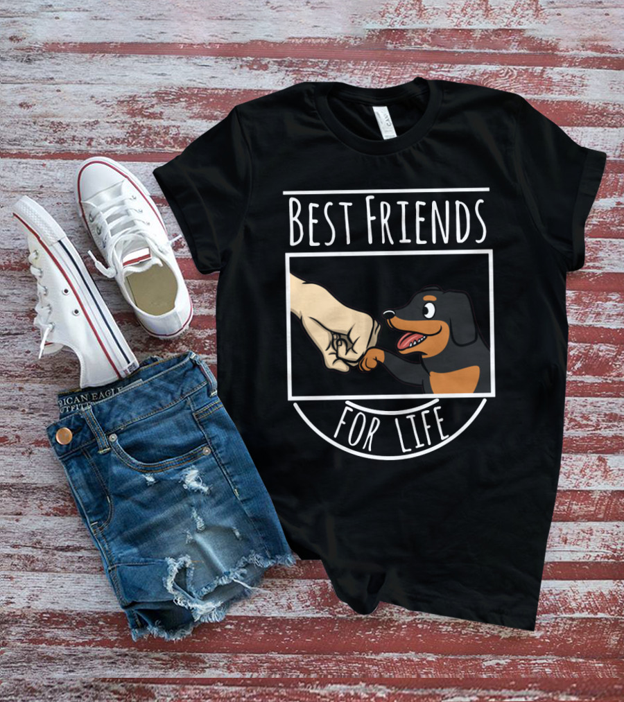 Best Friends For Life Dachshund Fist Bump Fun T-Shirt