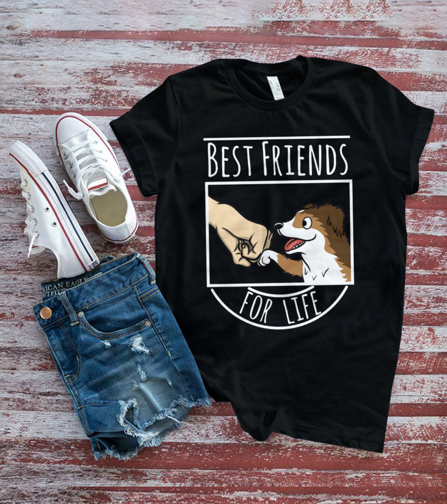 Best Friends For Life Sheltie Fist Bump Solidarity T-Shirt