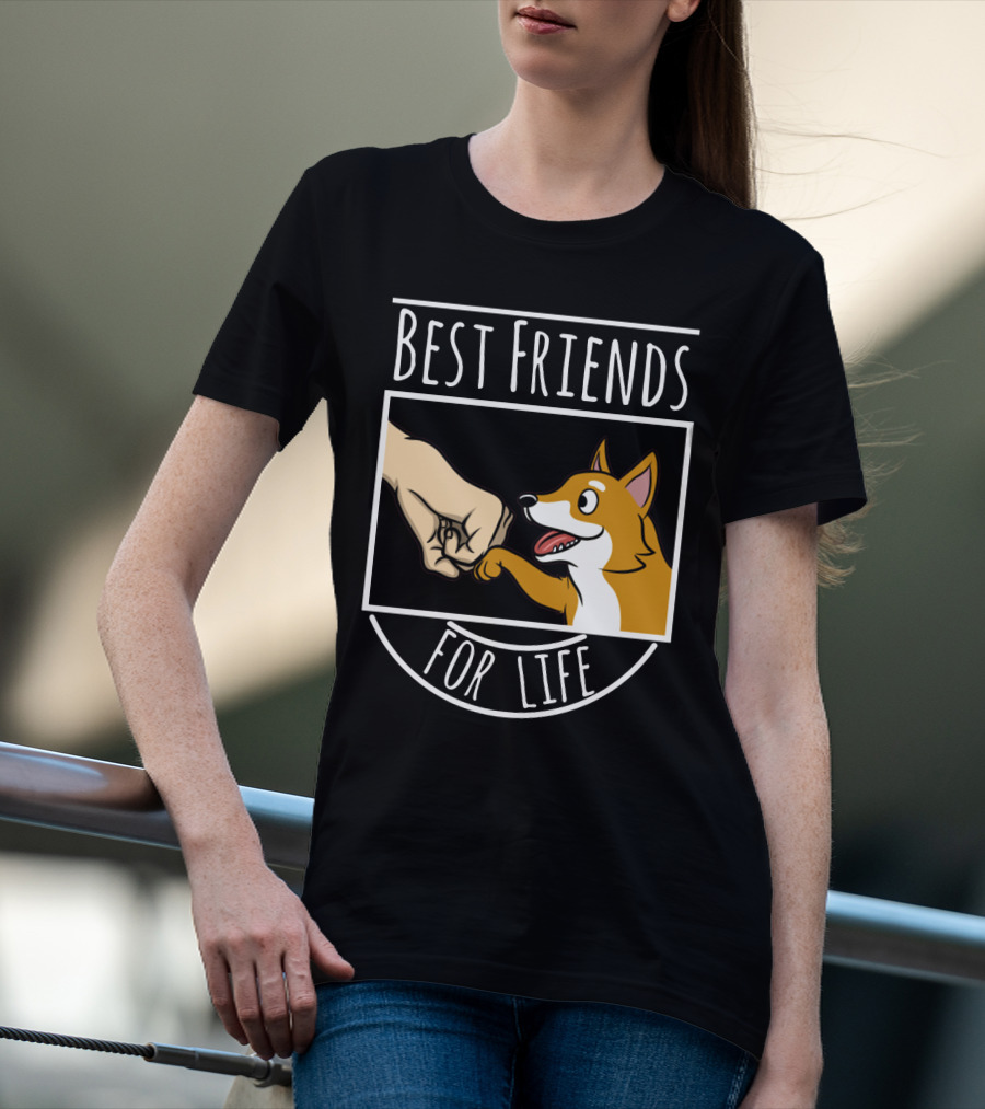 Best Friends For Life Shiba Inu Fist Bump Paws T-Shirt