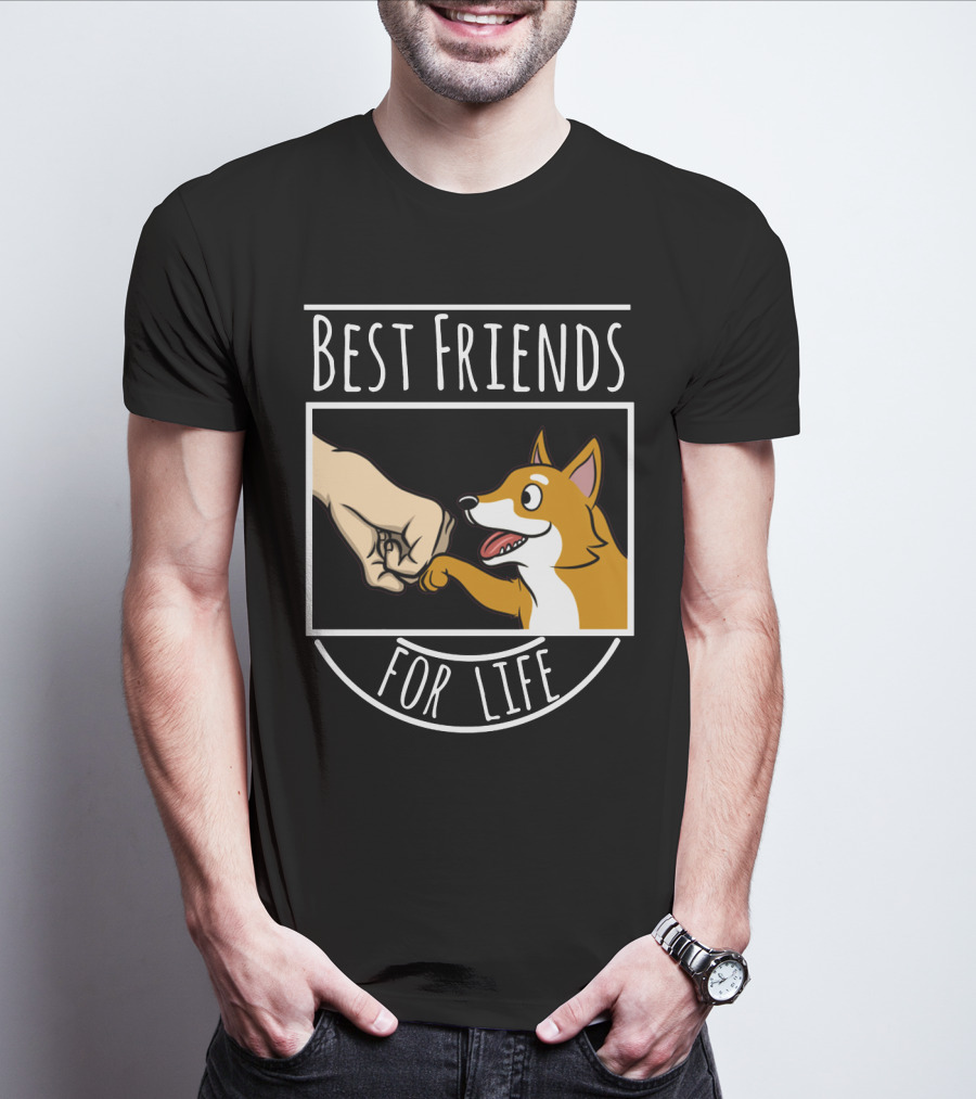 Best Friends For Life Shiba Inu Fist Bump Paws T-Shirt