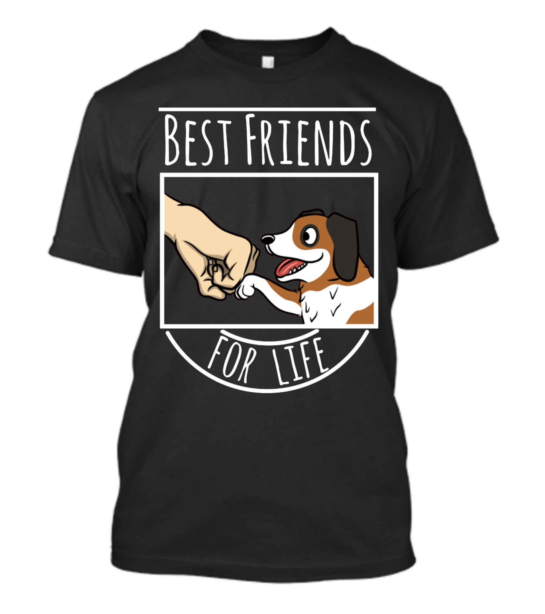 Best Friends For Life St Bernard Dog And Human Fist Bump T-Shirt