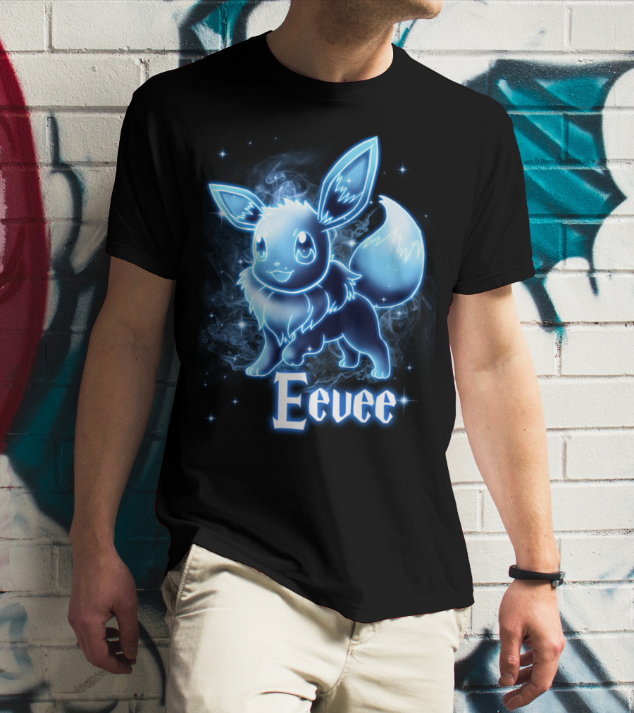 Eevee Pokemon Patronus Neon Glow Effect T-Shirt