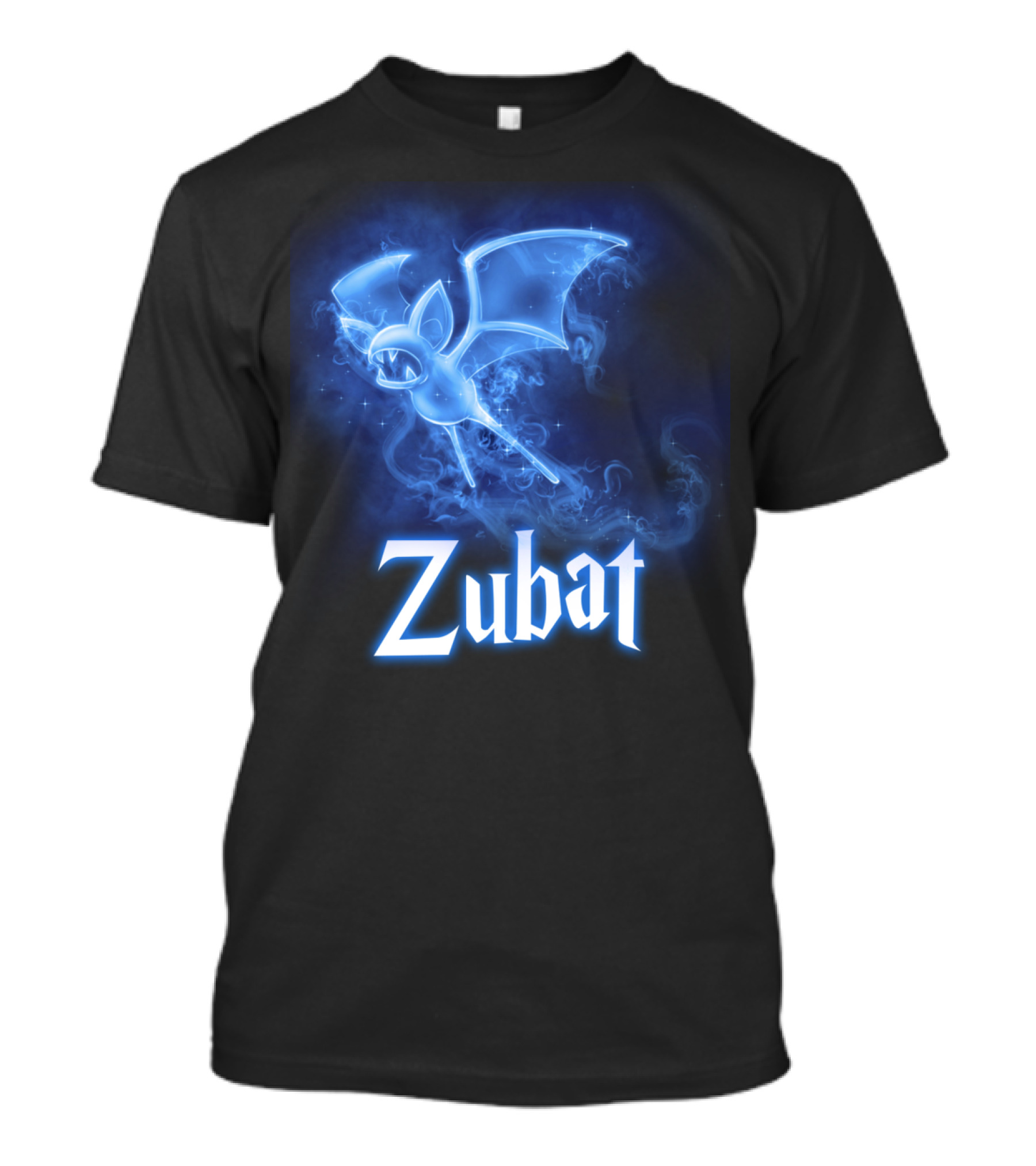 Zubat Pokemon Patronus Glowing Blue Mystical Bat T-Shirt