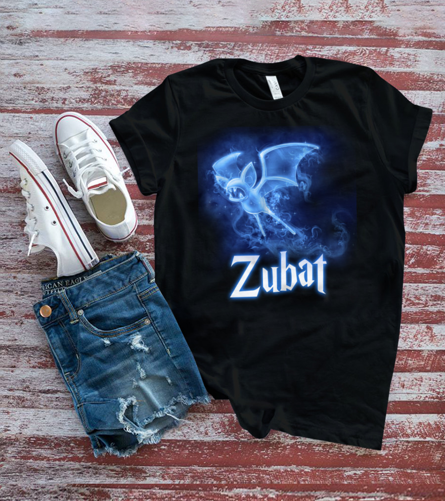 Zubat Pokemon Patronus Glowing Blue Mystical Bat T-Shirt