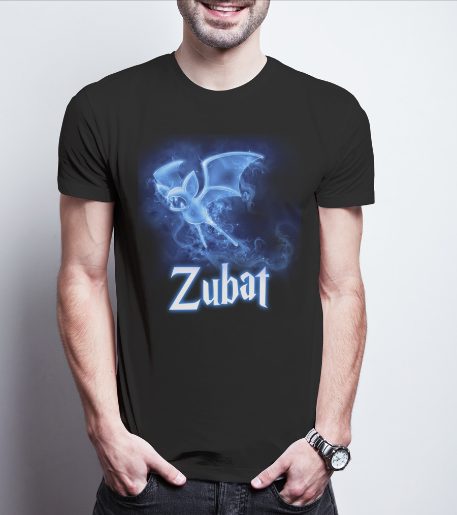 Zubat Pokemon Patronus Glowing Blue Mystical Bat T-Shirt