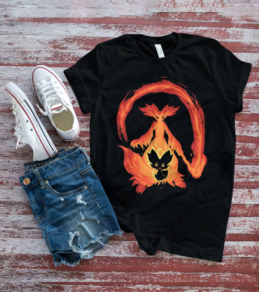 EVOLUTION POKEMON FIRE TYPE DELPHOX FLAME SPIRITUAL TRANSFORMATION T-Shirt