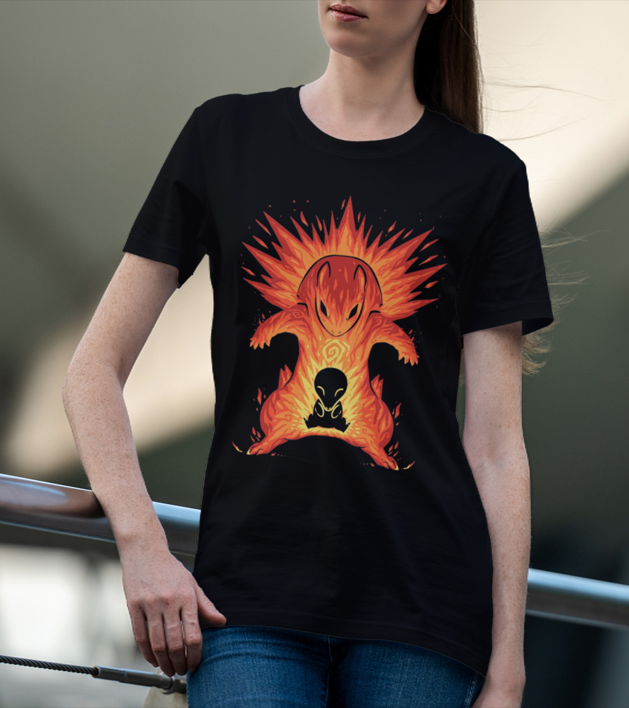 EVOLUTION POKEMON CYNDAQUIL QUILAVA TYPHLOSION FLAME POWER T-Shirt