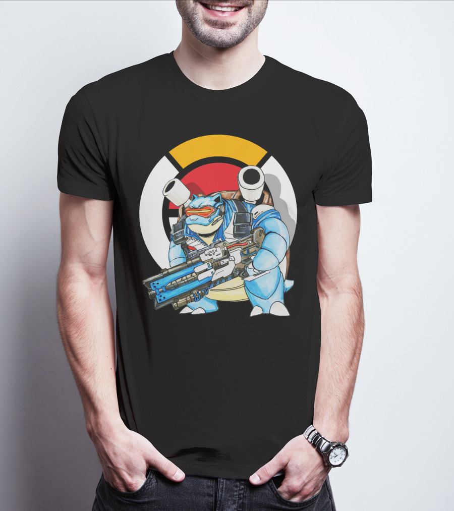 POKEMON X BLASTOISE X SOLDIER76 CROSSOVER FUSION T-Shirt