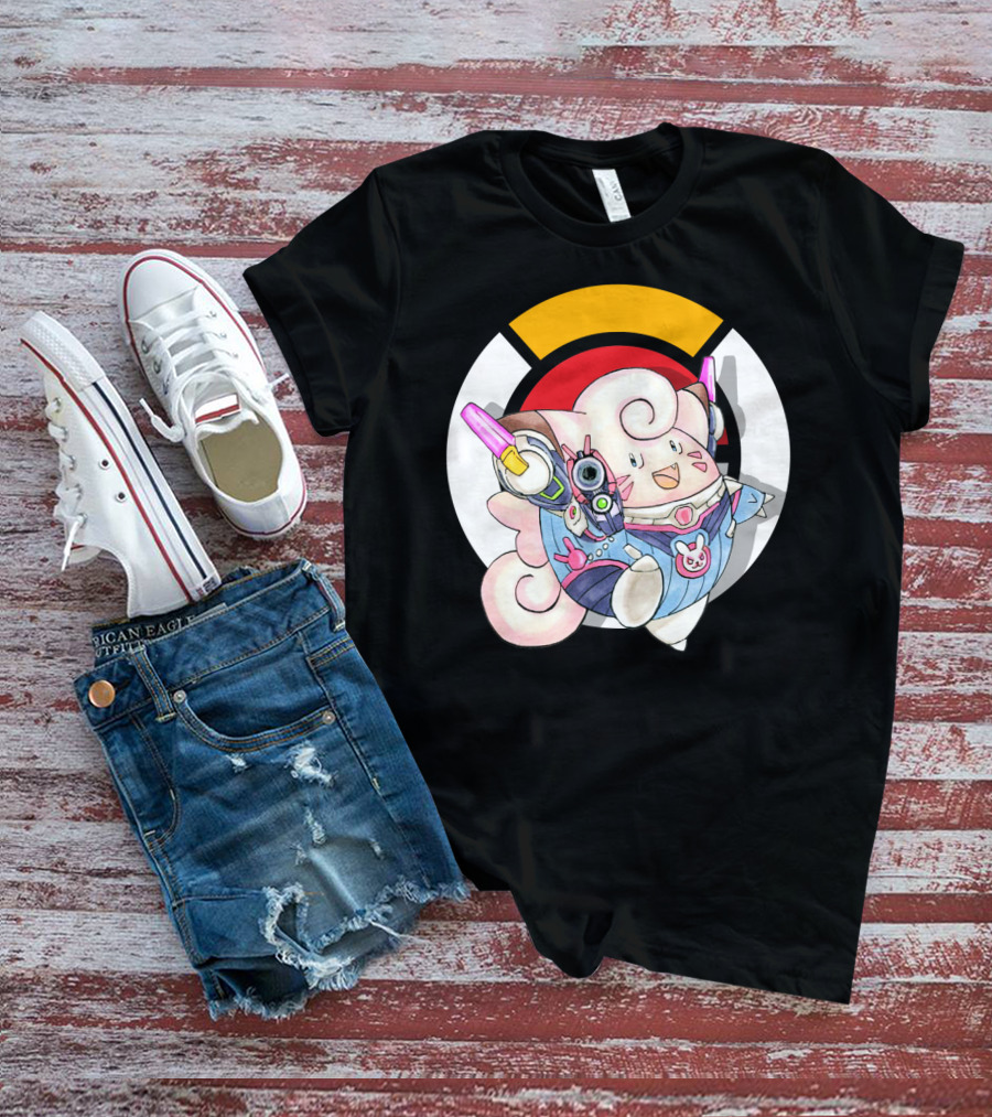POKEMON CLEFAIRY OVERWATCH D.VA CROSSOVER T-Shirt