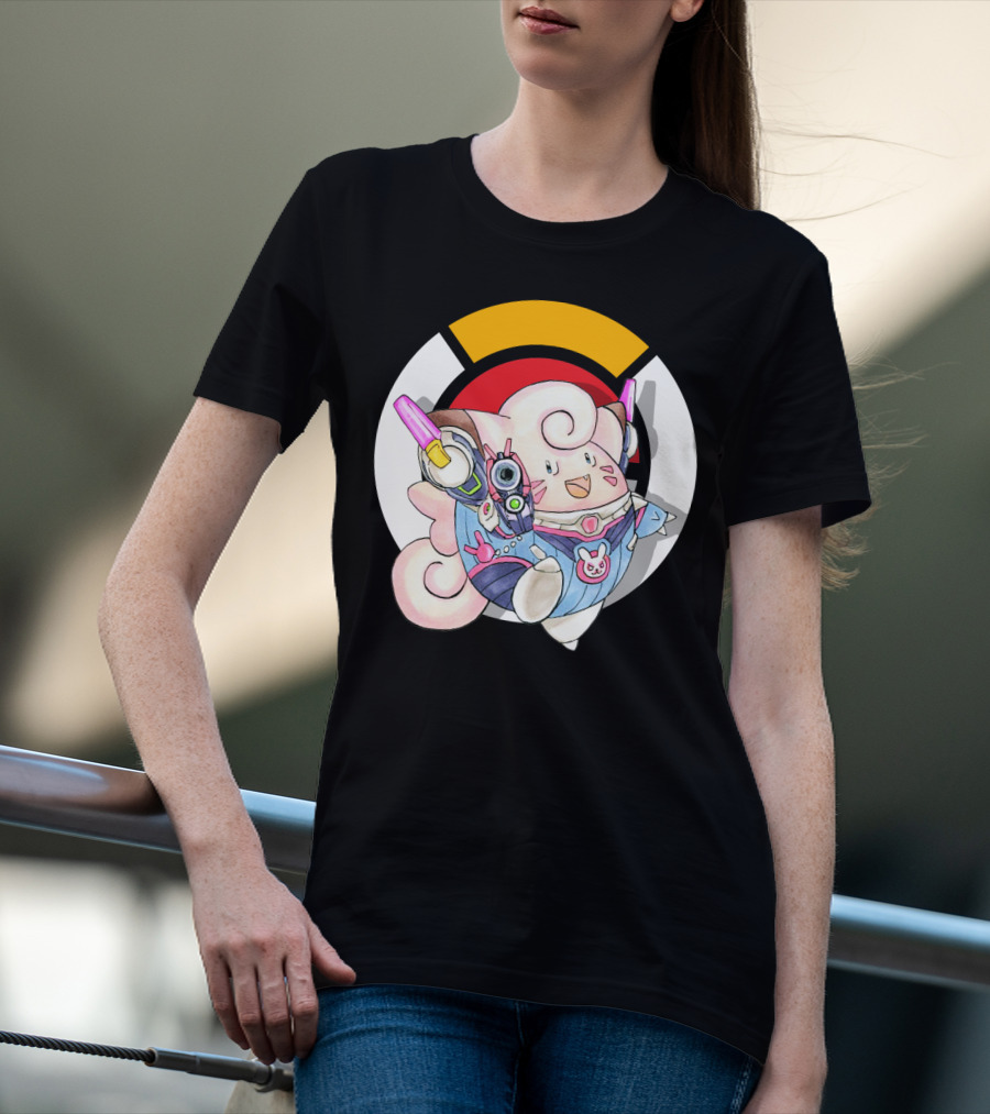 POKEMON CLEFAIRY OVERWATCH D.VA CROSSOVER T-Shirt
