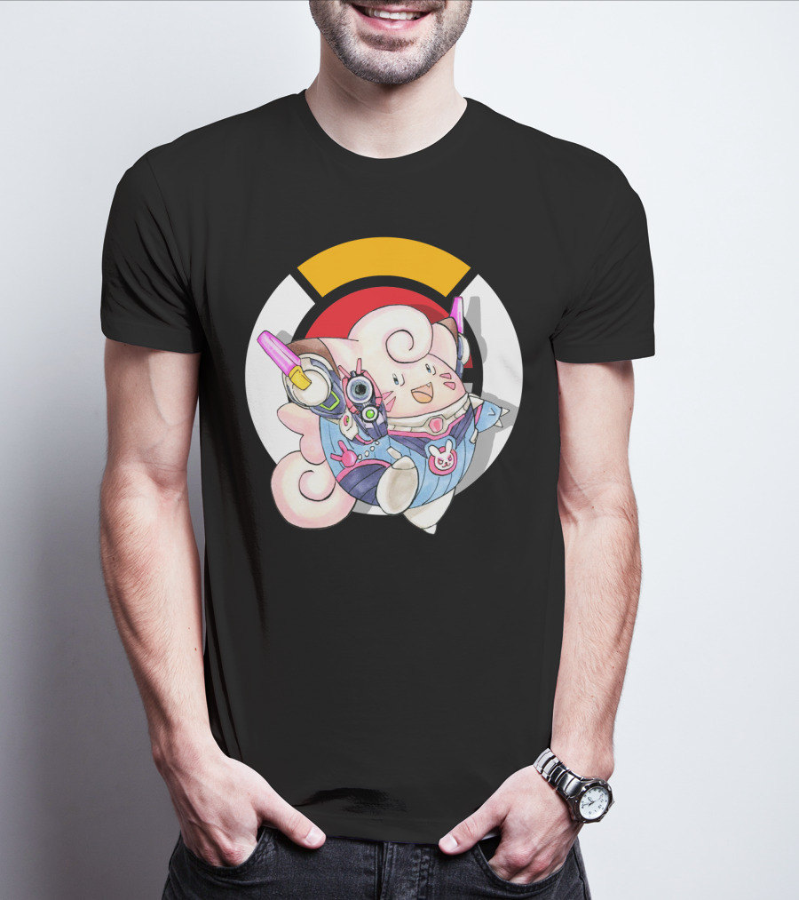 POKEMON CLEFAIRY OVERWATCH D.VA CROSSOVER T-Shirt