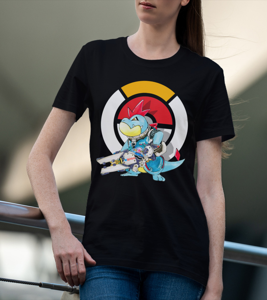 POKEMON CROCONAW ZARYA Crossover With Pokeball Background T-Shirt