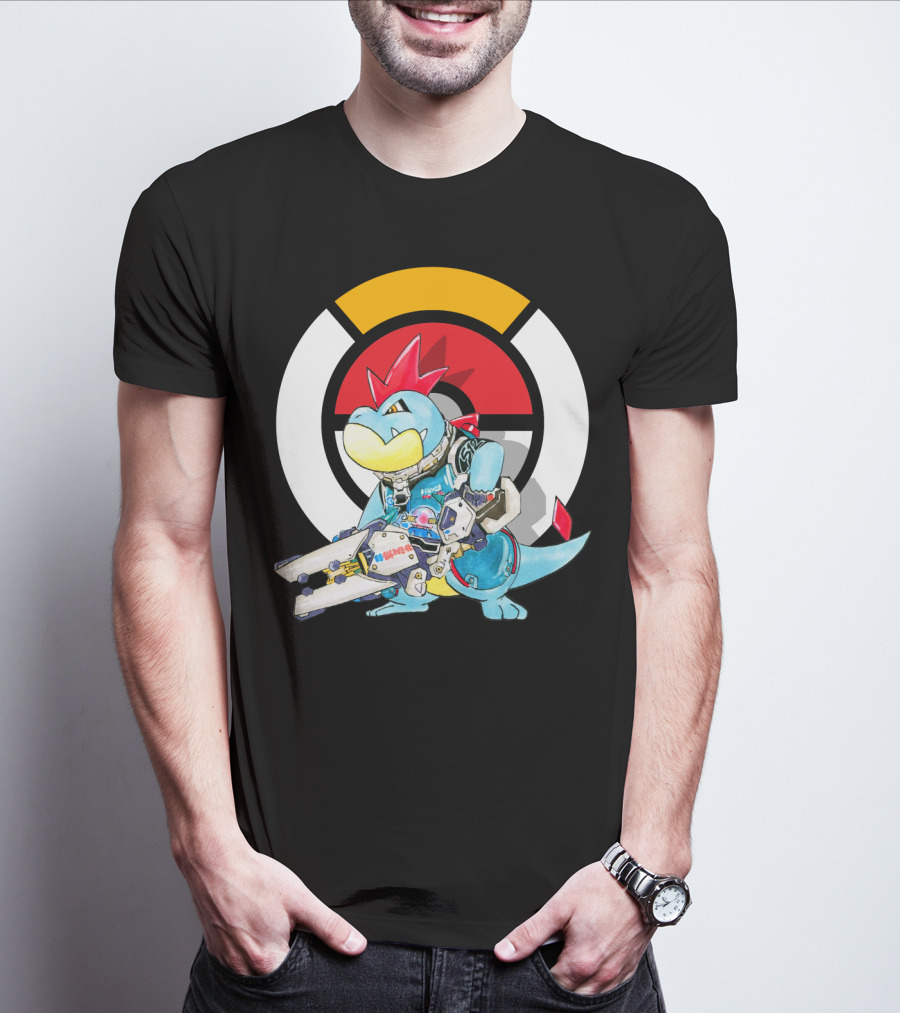 POKEMON CROCONAW ZARYA Crossover With Pokeball Background T-Shirt