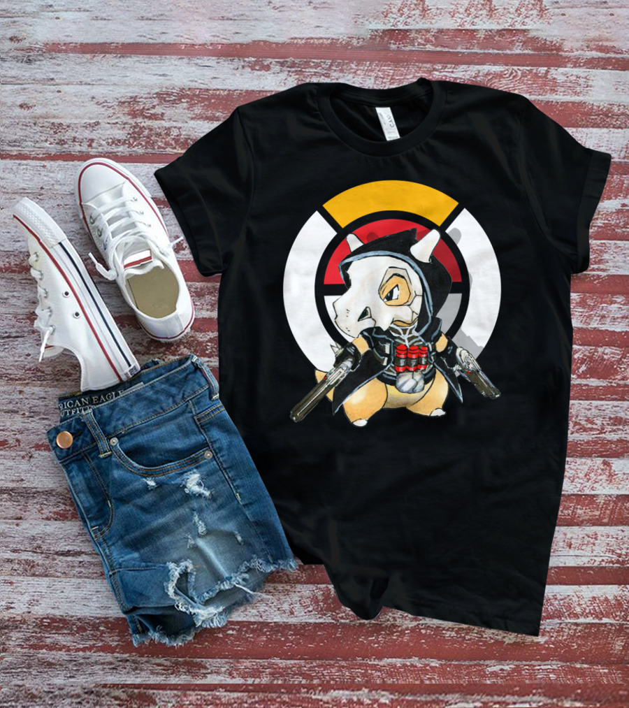 POKEMON X OVER CUBONE X REAPER HOOD DUAL GUNS T-Shirt