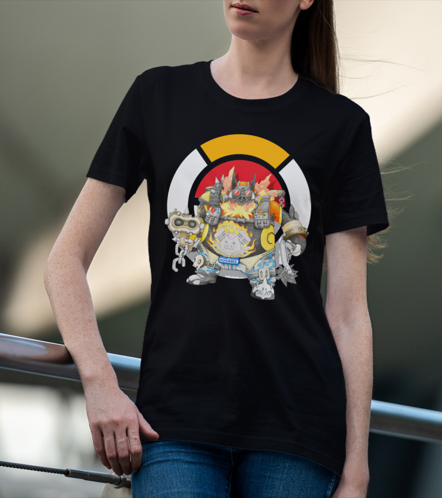POKEMON X OVERWATCH EMBOAR ROADHOG MASHUP T-Shirt