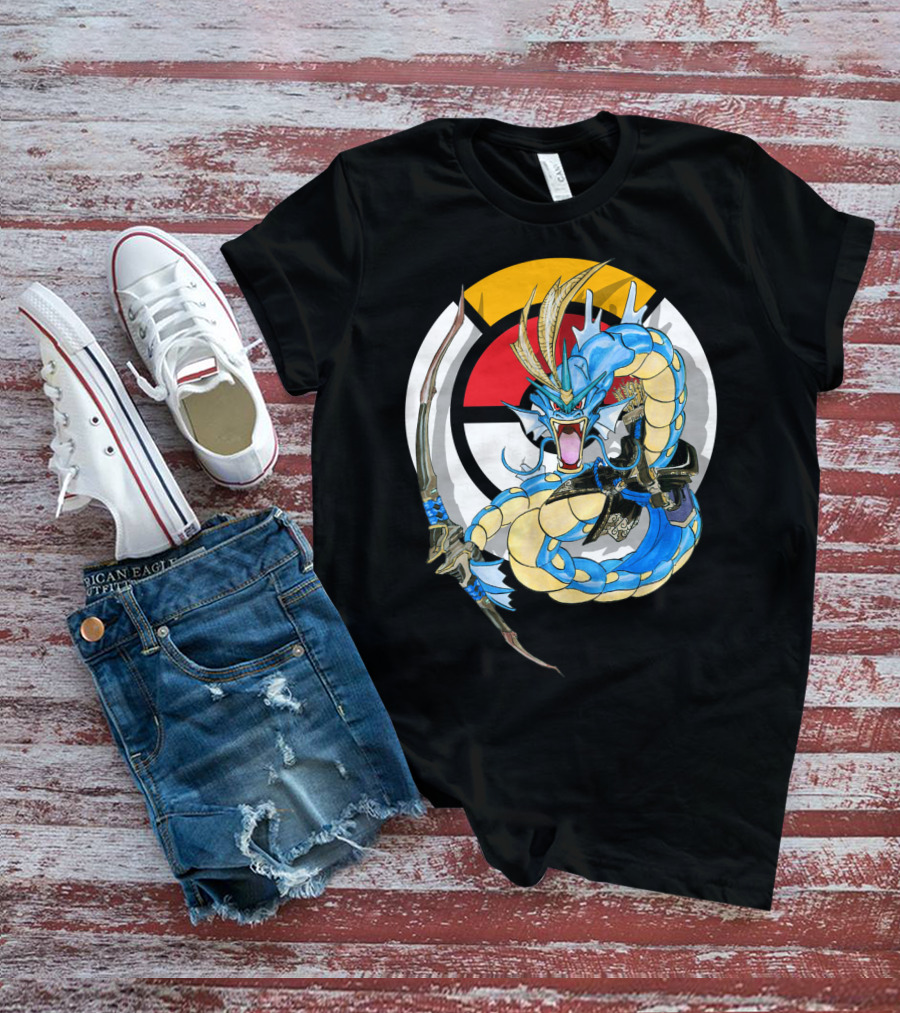 POKEMON GYARADOS HANZO CROSSOVER BOW AND SWORD MASHUP T-Shirt