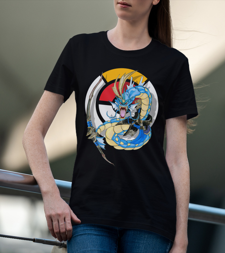 POKEMON GYARADOS HANZO CROSSOVER BOW AND SWORD MASHUP T-Shirt