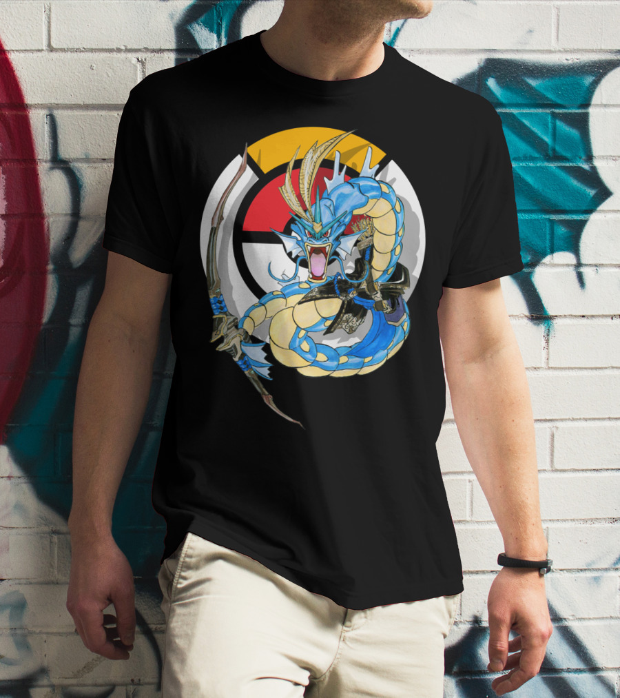 POKEMON GYARADOS HANZO CROSSOVER BOW AND SWORD MASHUP T-Shirt