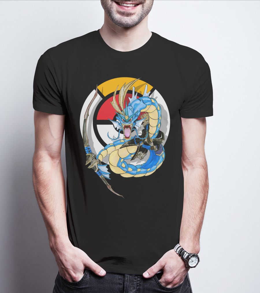 POKEMON GYARADOS HANZO CROSSOVER BOW AND SWORD MASHUP T-Shirt
