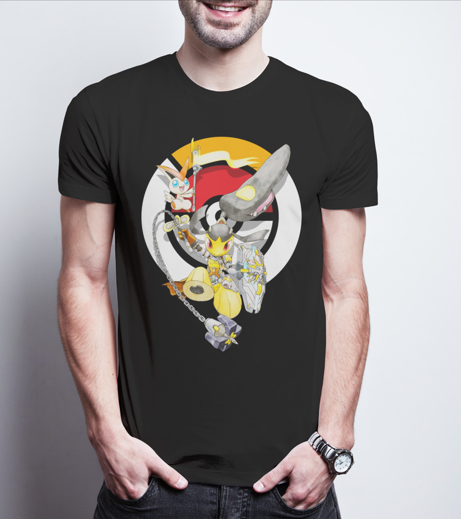 POKEMON MAWILE VICTINI FUSION X BRIGITTE CROSSOVER BATTLE POSE T-Shirt