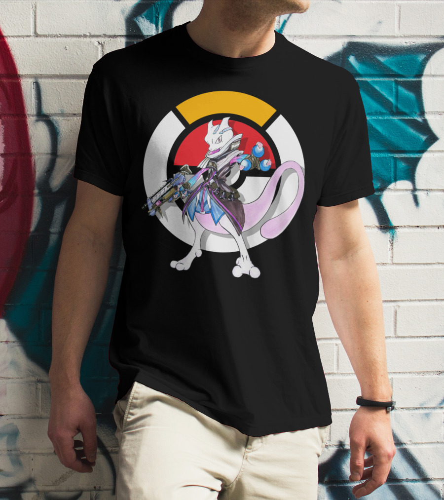 POKEMON X OVERWATCH MEWTWO X SOMBRA ICON MASHUP T-Shirt