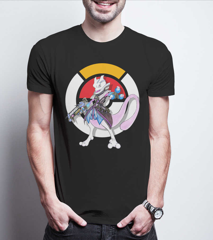 POKEMON X OVERWATCH MEWTWO X SOMBRA ICON MASHUP T-Shirt