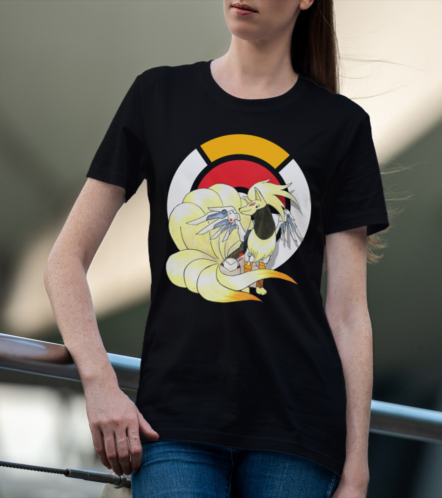 POKEMON X NINETAILS X MERCY Overwatch Crossover T-Shirt
