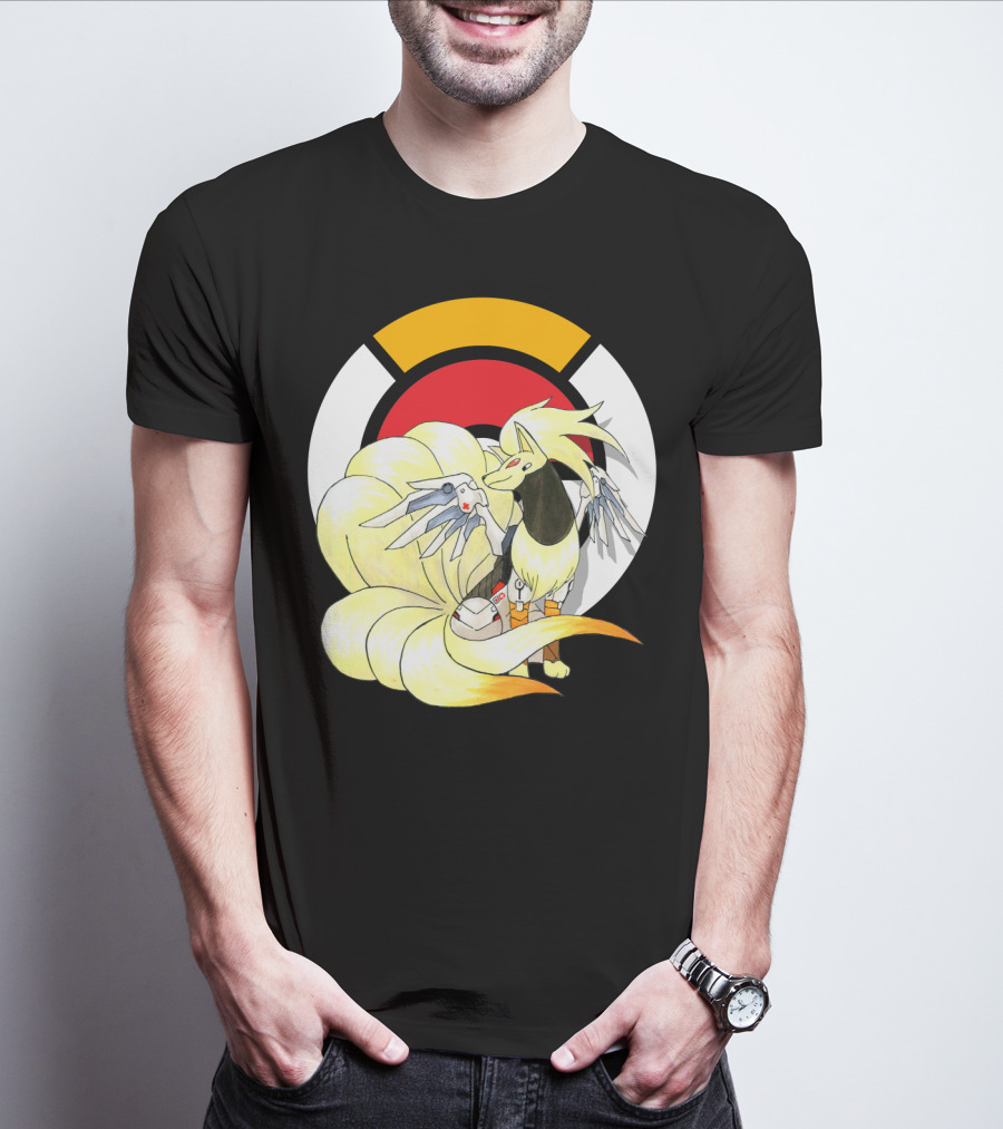 POKEMON X NINETAILS X MERCY Overwatch Crossover T-Shirt