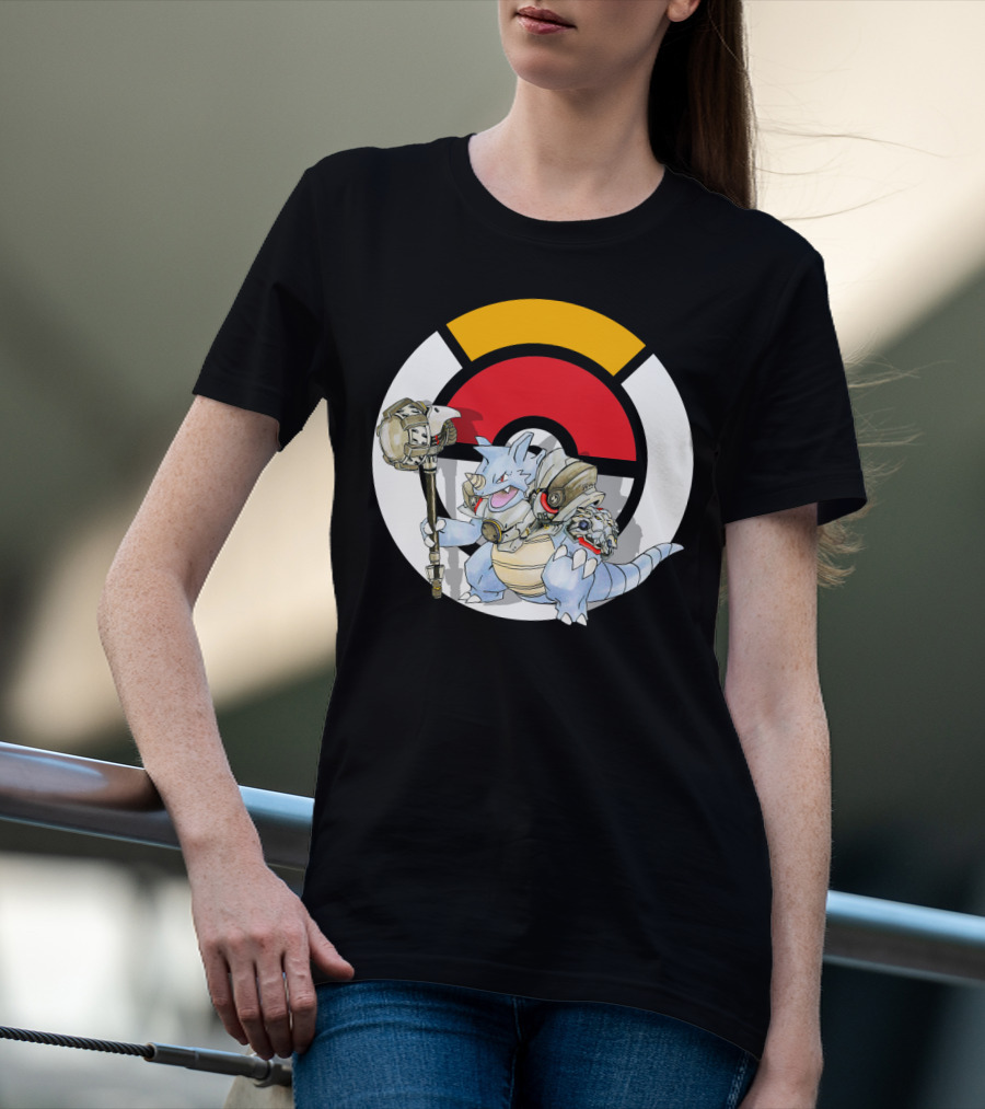 POKEMON X OVER RHYDON X REINHARDT Crossover Fusion With Iconic Elements T-Shirt