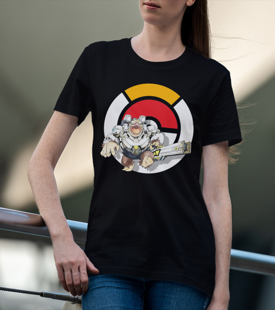 POKEMON X OVERWATCH SLAKING WINSTON Crossover T-Shirt