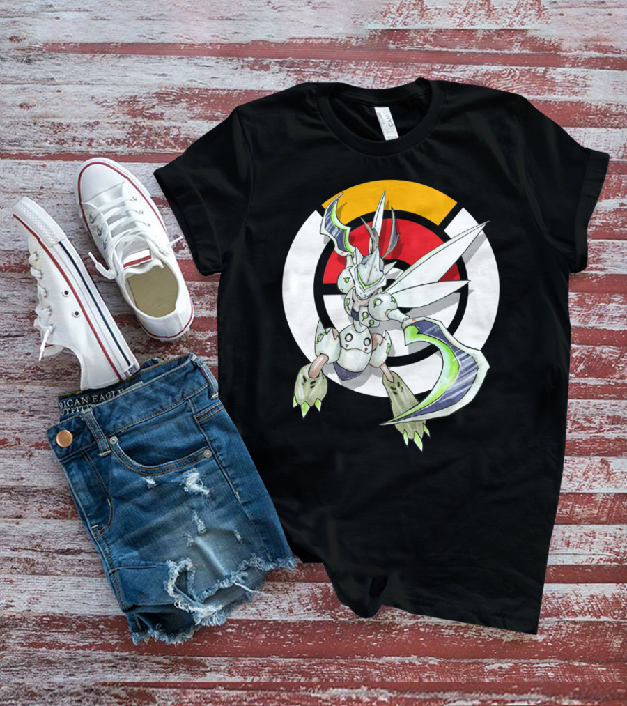 POKEMON X OVER SCYTHER X GENJI Logo Collaboration With Iconic Fusion Character T-Shirt