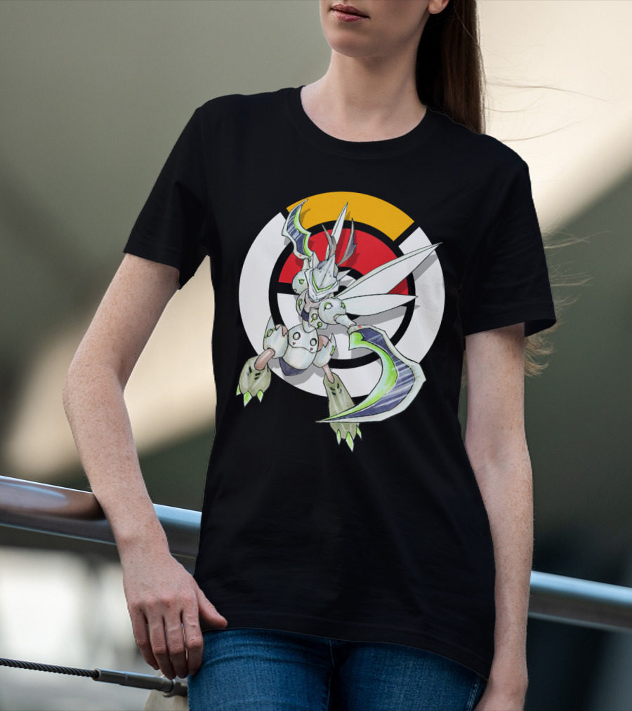 POKEMON X OVER SCYTHER X GENJI Logo Collaboration With Iconic Fusion Character T-Shirt
