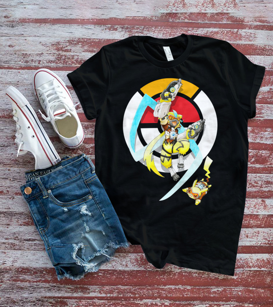 POKEMON X ZERAORA X PIKACHU OVERWATCH STYLE BATTLE T-Shirt