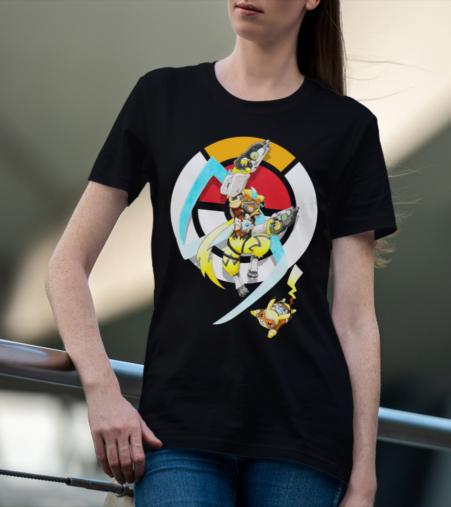 POKEMON X ZERAORA X PIKACHU OVERWATCH STYLE BATTLE T-Shirt