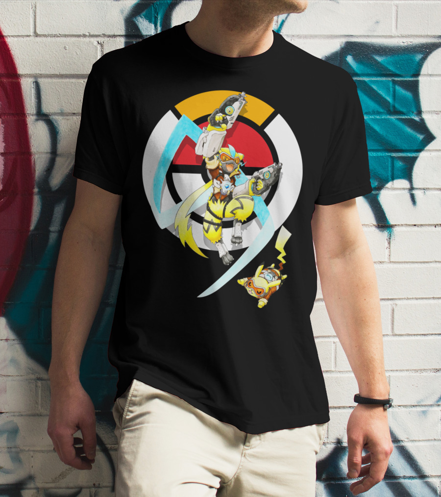 POKEMON X ZERAORA X PIKACHU OVERWATCH STYLE BATTLE T-Shirt
