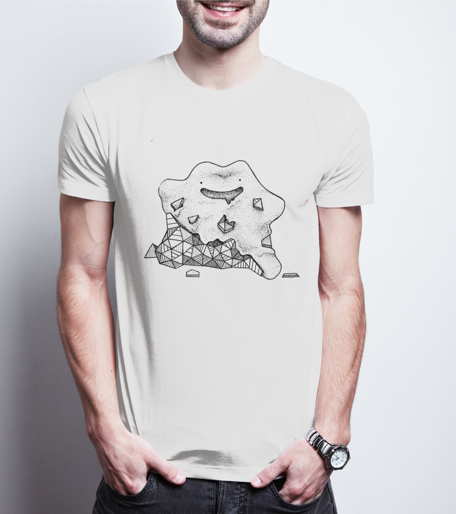 Geometric Ditto Pokemon Triangular Pixel Mash-Up T-Shirt