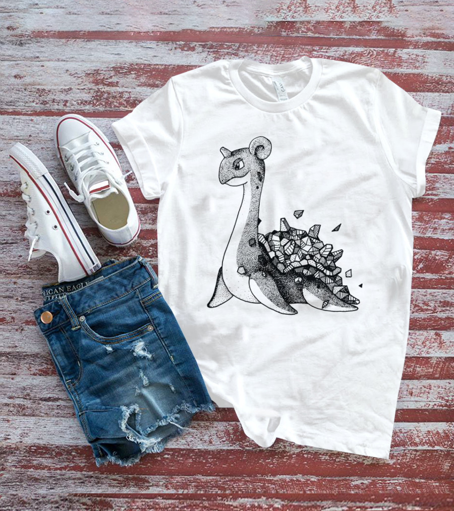 Geometric Style Lapras Pokemon Sketch T-Shirt