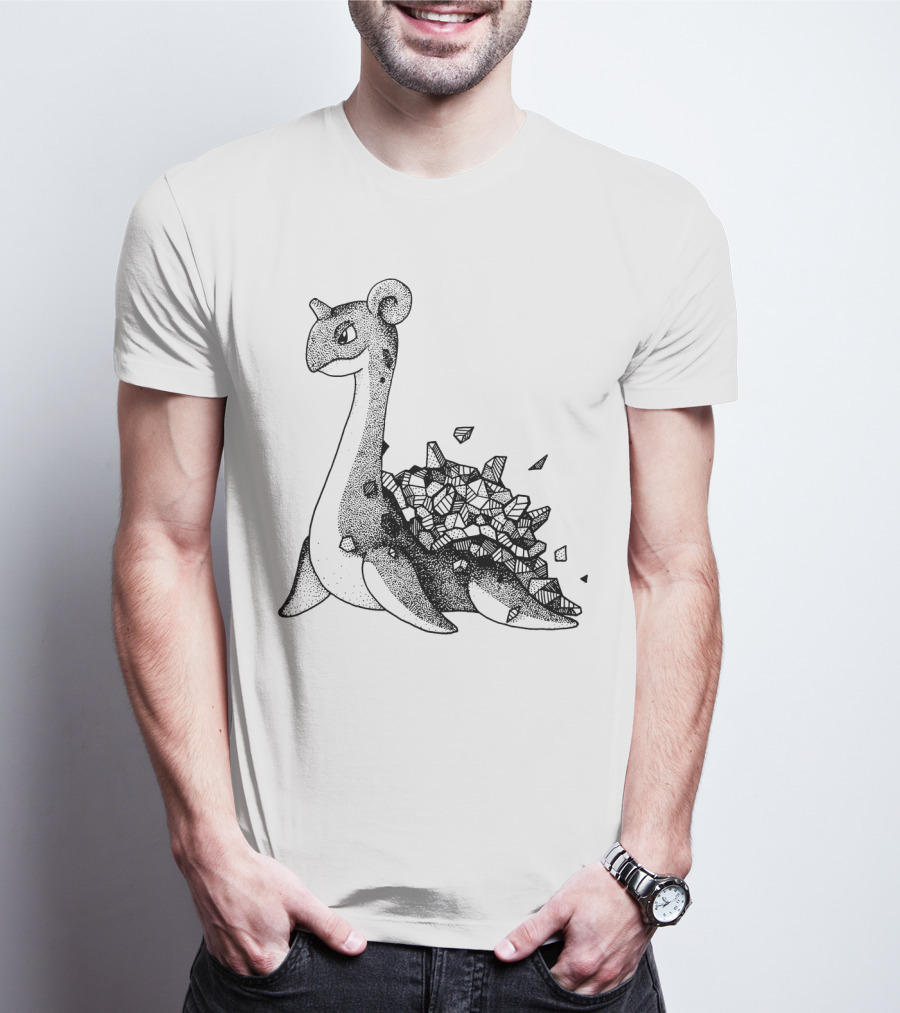 Geometric Style Lapras Pokemon Sketch T-Shirt
