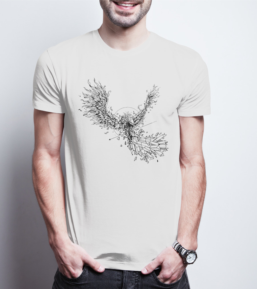 GEOMETRIC POKEMON MOLTRES LINE T-Shirt